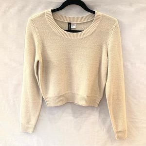 H&M Cropped Knit Crewneck Sweater